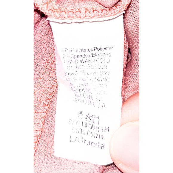 Glare‎ Dusty Rose Pink Lace Trim Romper - Size Large - Picture 5 of 6